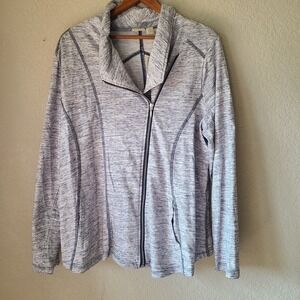 ZENERGY CHICO'S Womens 3 (XL)  Zip Jacket Blue Space Dye Active Sport‎ $99